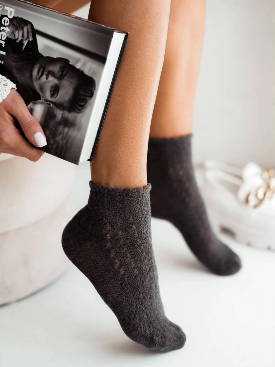 Skarpetki Damskie Bawełniane Ażurowe 989