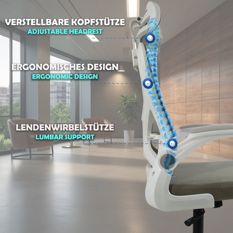 Fotel biurowy V1 jasny szary