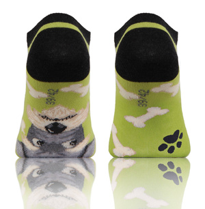 Pieski zielone skarpety stopki unisex 90% bawełna Finest Cotton Sesto Senso – styl i wygoda