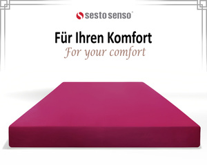 Bordowe elastyczne prześcieradło z gumką 80% bawełna Jersey Sesto Senso – komfort snu
