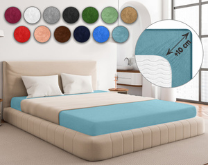 Niebieskie elastyczne prześcieradło z gumką frotte 100% bawełna Sesto Senso – komfortowy sen