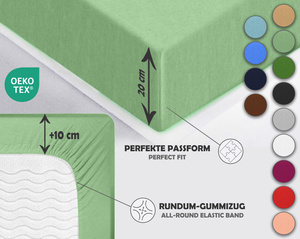 Jasnozielone elastyczne prześcieradło z gumką 80% bawełna Jersey Sesto Senso – komfort snu