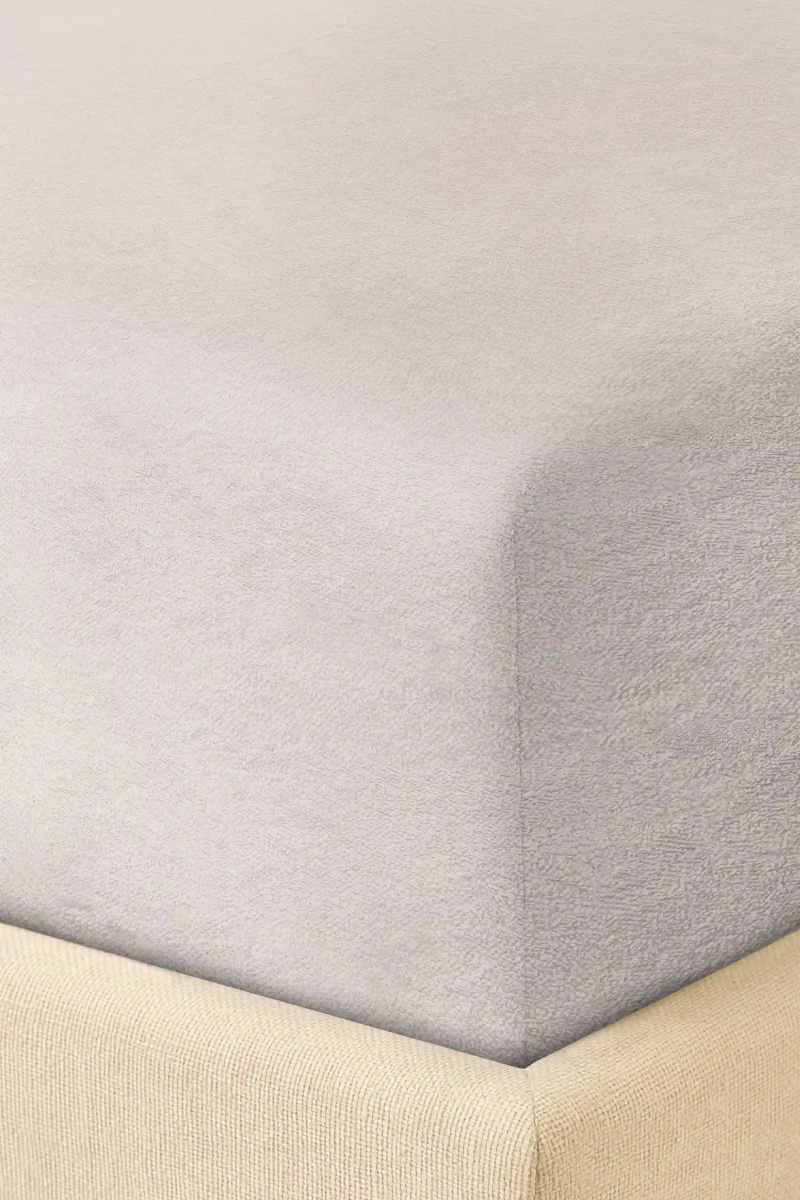 Szare miękkie prześcieradło frotte 160x200 z gumką Spod Igły i Nitki – komfort snu