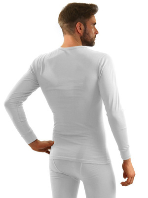 Biały elastyczny podkoszulek męski z bawełny 123 Sesto Senso – komfort na chłodne dni