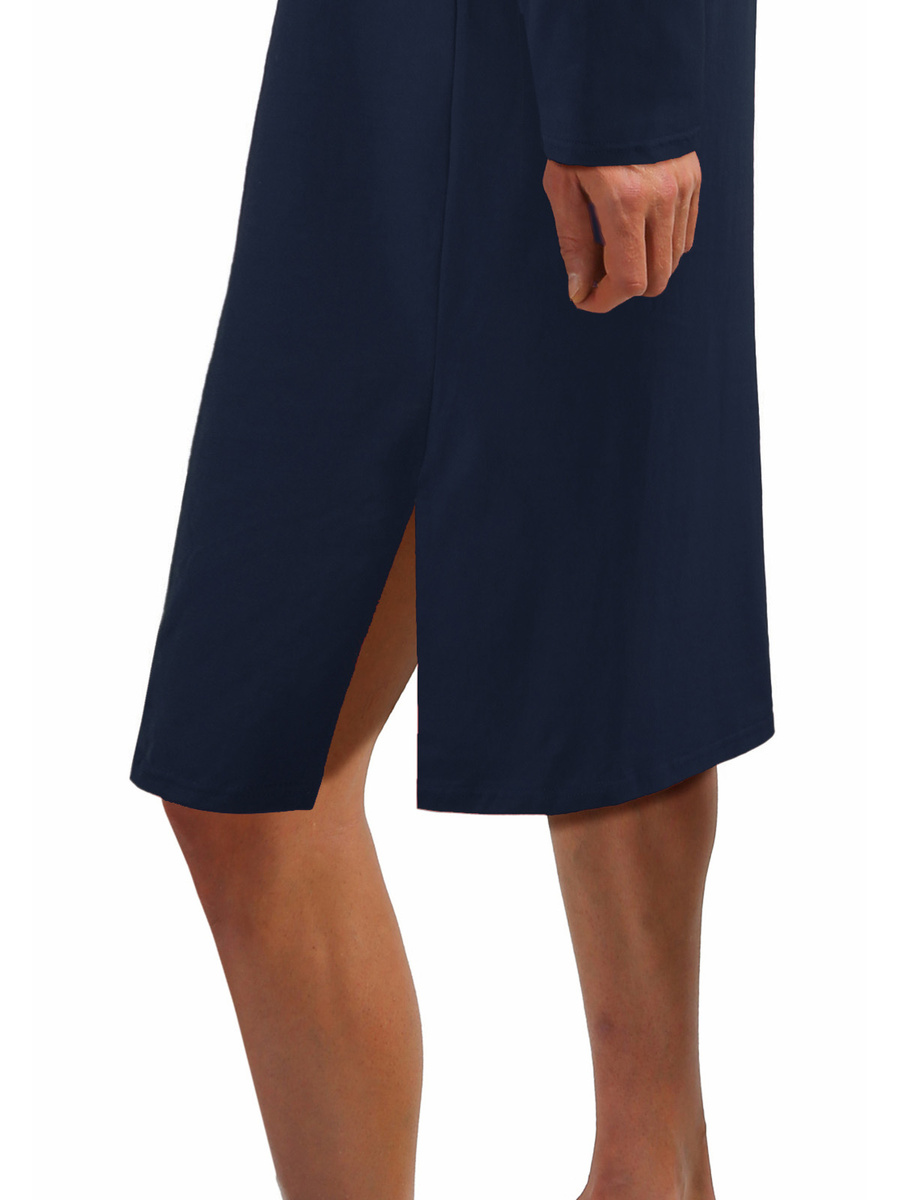 Granatowa koszula nocna męska ze szlafmycą 100% bawełna Sesto Senso – całoroczny komfort