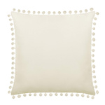 Kremowa poszewka z pomponami 45x45 cm dwustronna Fluffy Spod Igły i Nitki – nowoczesny styl.