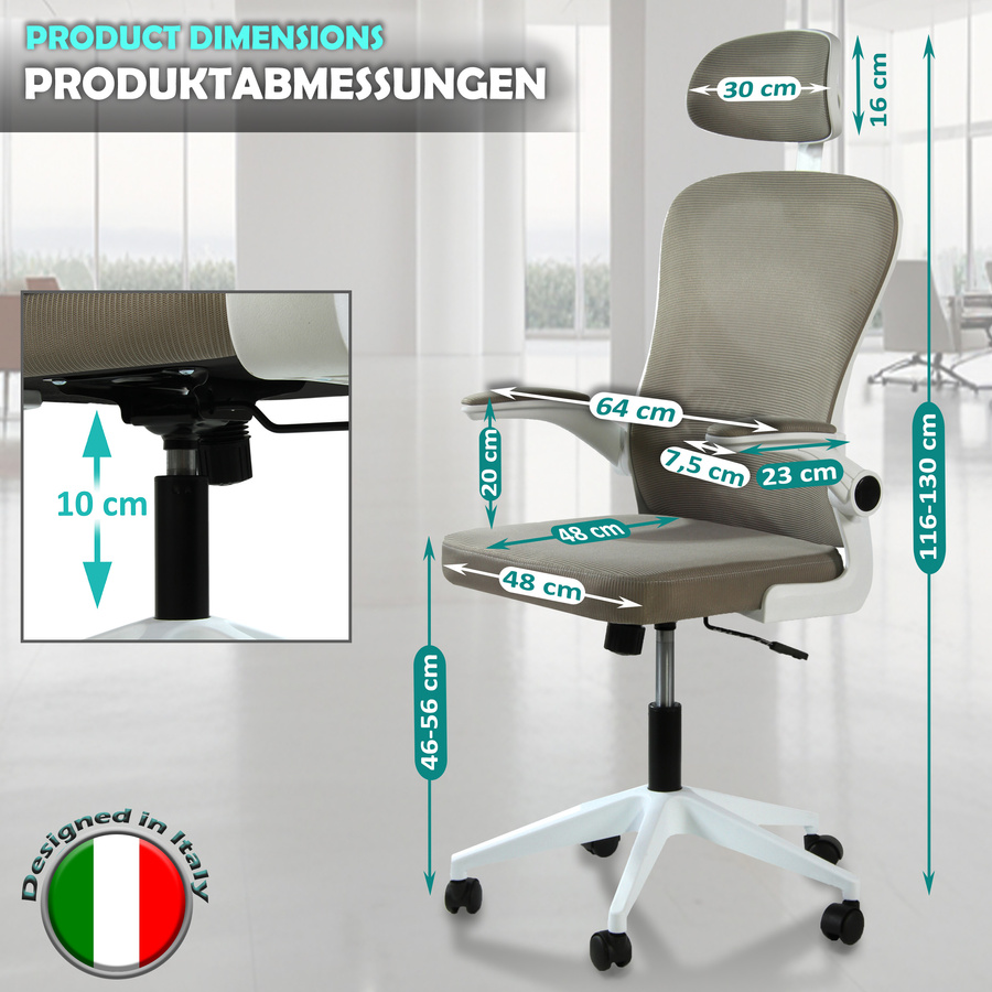 Fotel biurowy V1 jasny szary