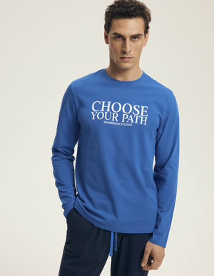 Piżama męska 43472 blue bawełna