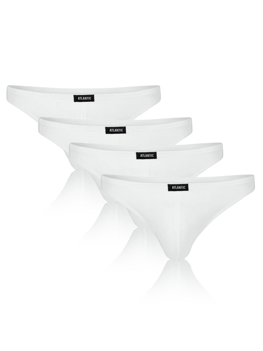 Białe wygodne stringi męskie 95% bawełna Atlantic – komfort na co dzień