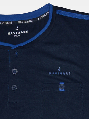 Piżama Męska na Krótki Rękaw Art. 141820 Granatowa Navigare