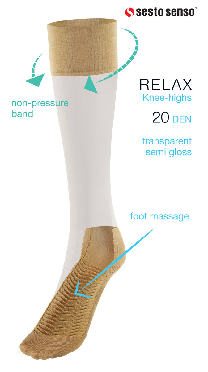 3x Podkolanówki Masujące Spód Stopy Relax