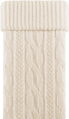 Ecru getry wełniane damskie wygodne ocieplacze Warkocz Steven - idealne na sezon jesienno-zimowy