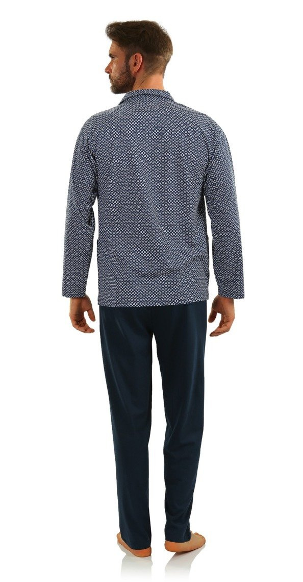 Piżama Męska Długi Rękaw Rozpinana