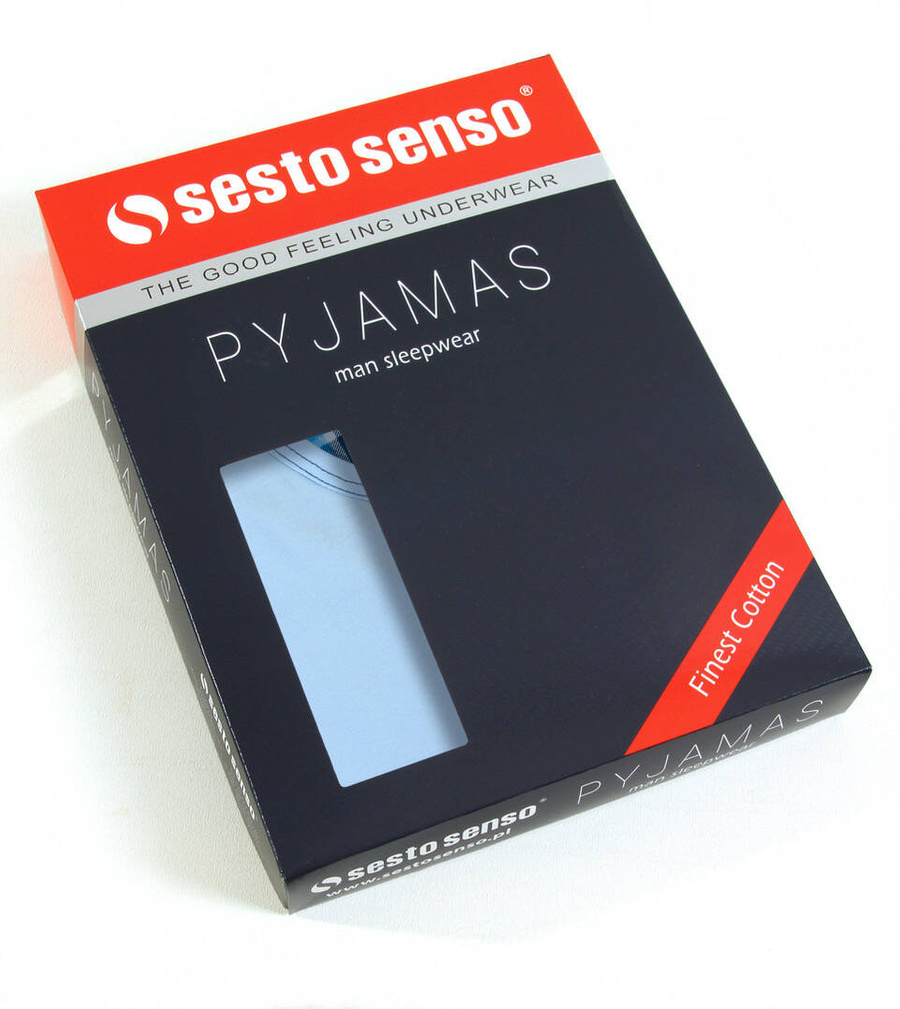 Elegancka piżama męska krótka 100% bawełna Model 2485/02 Sesto Senso – komfortowy sen