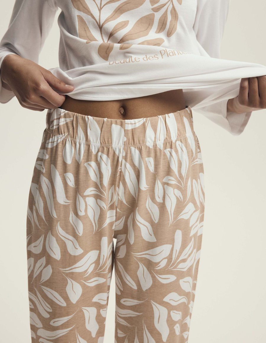 Damska piżama bawełniana Dextra ecru