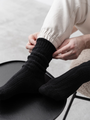 Czarne Wełniane Skarpety Męskie Komfort