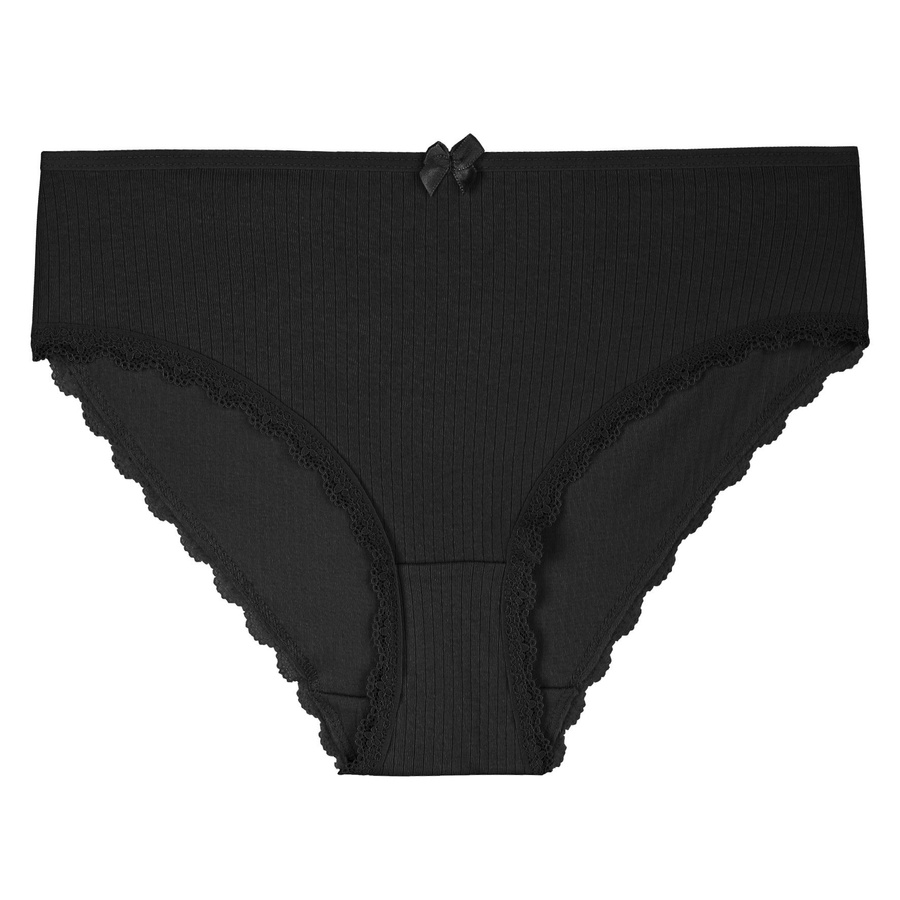 Bawełnianie figi damskie z koronką