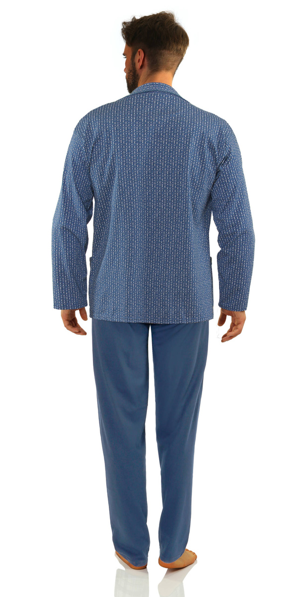 Piżama Męska Długi Rękaw Rozpinana