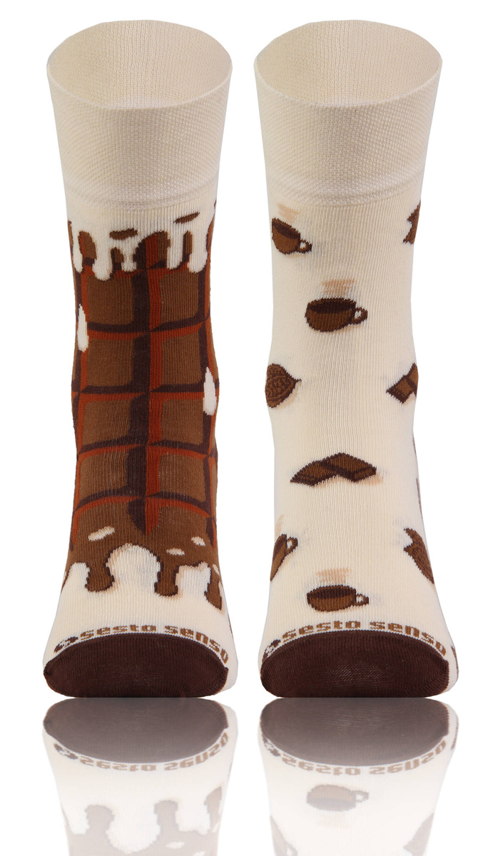 Długie Skarpetki Kolorowe Bawełniane Unisex 90% Bawełna z Zabawnym Wzorem Sesto Senso