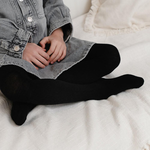 Czarne Rajstopki Dziecięce z Wełny Merynosa