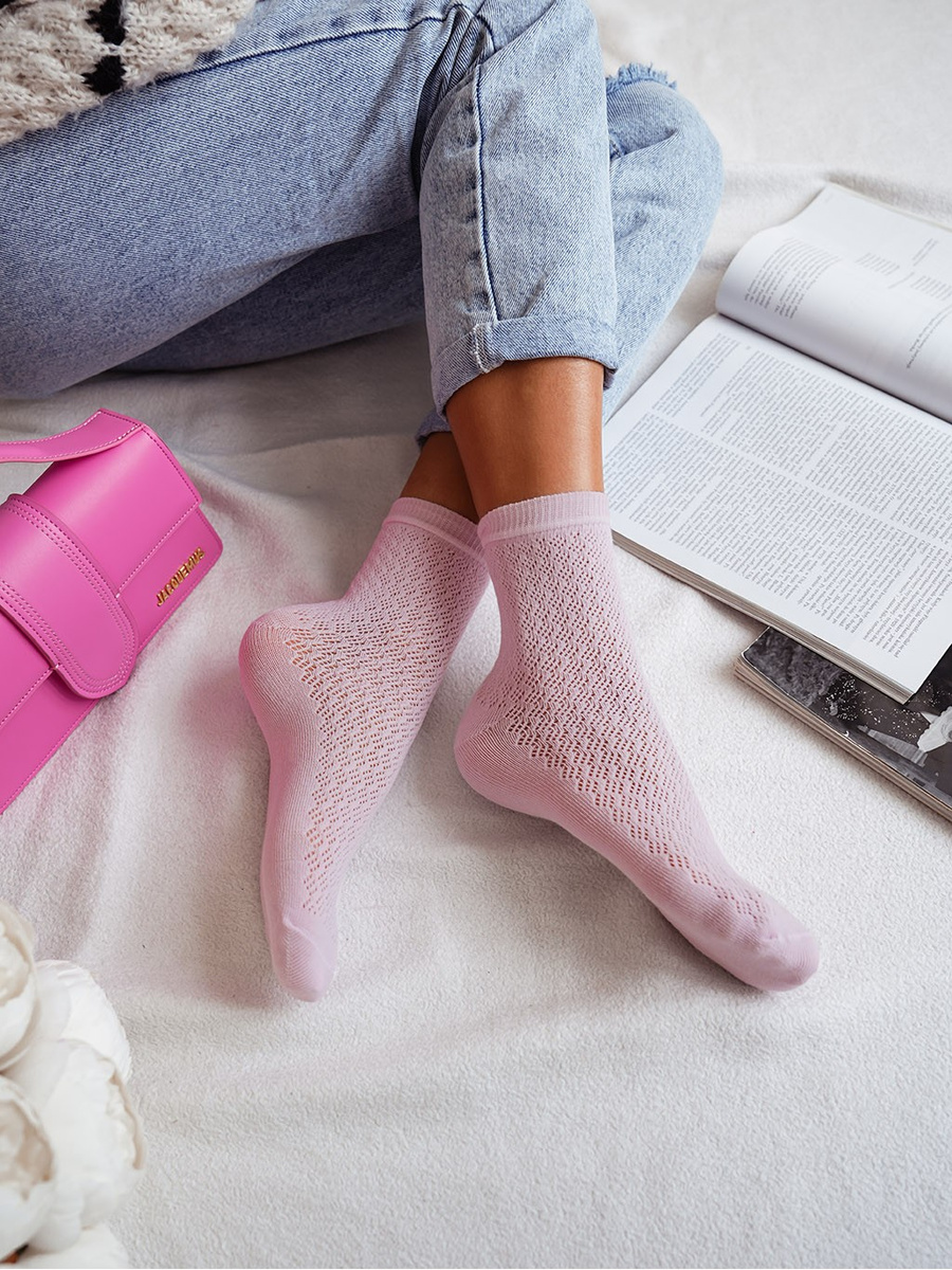 Skarpetki Damskie Bawełniane Ażurowe 989