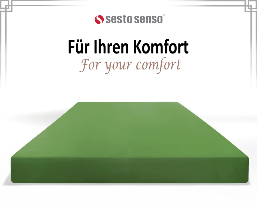 Zielone elastyczne prześcieradło z gumką 80% bawełna Jersey Sesto Senso – komfort snu