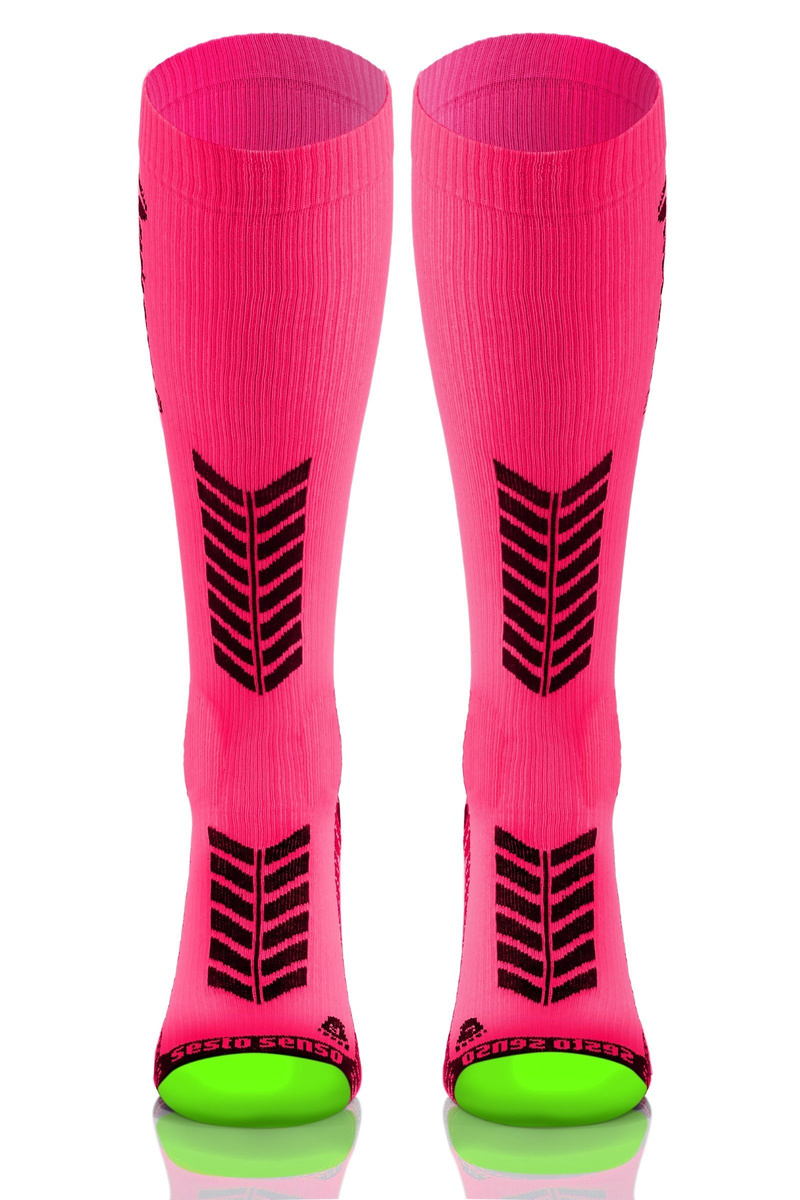 2x Sportowe KOMPRESYJNE długie skarpety do biegania