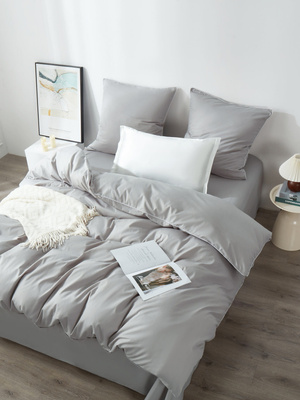 POŚCIEL SATYNA QUEEN PREMIUM SZARA