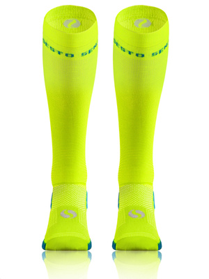 Żółte kompresyjne podkolanówki dla biegaczy SKB12 Sesto Senso – zmniejszenie kontuzji