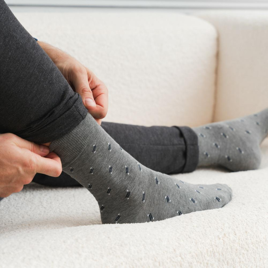 Skarpety garniturowe Wzór 122 niebieski