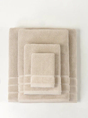 Ręcznik Loren Beżowy Z Ozdobną Bordiurą