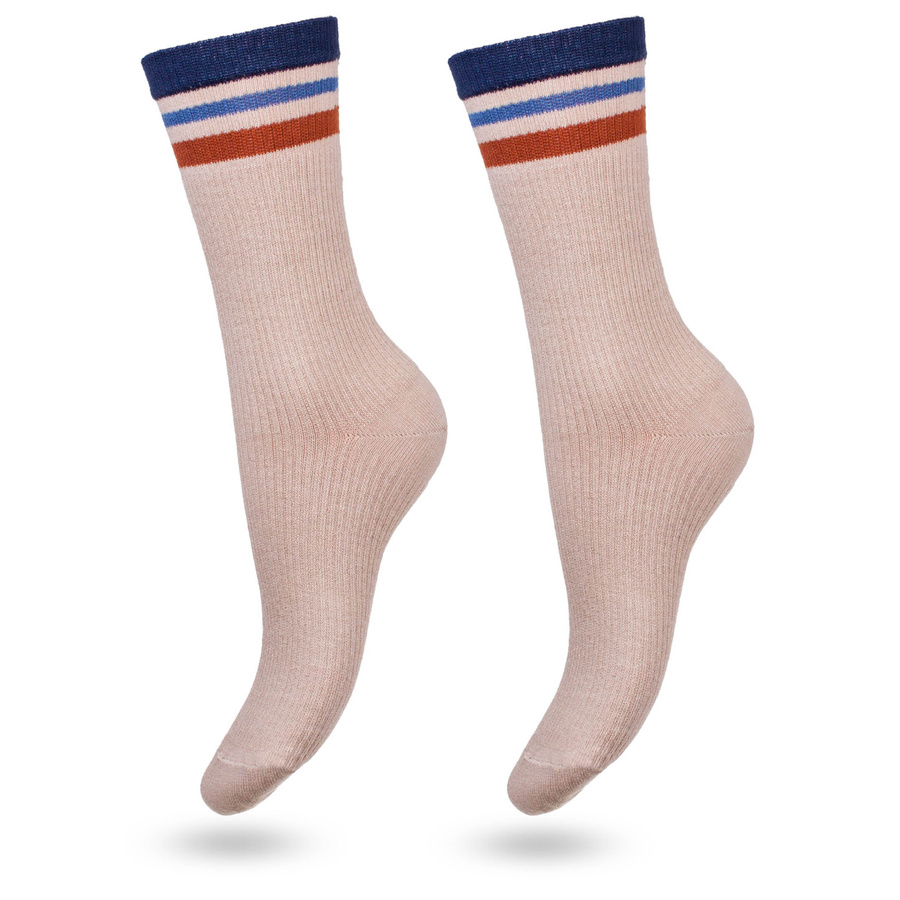 Skarpetki damskie w prążek z paskami