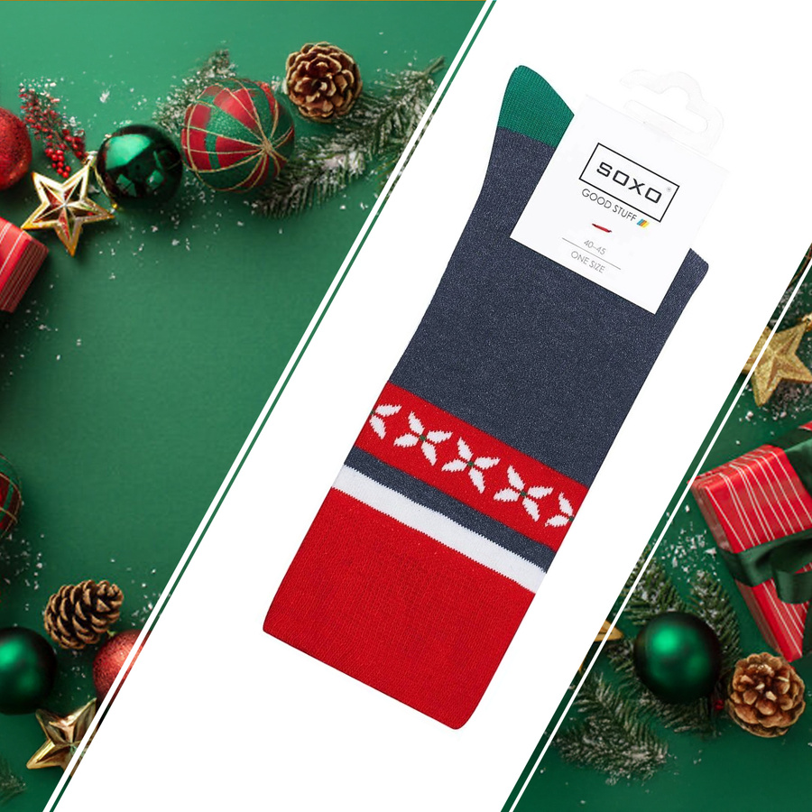 Świąteczne Bawełniane Skarpety Męskie