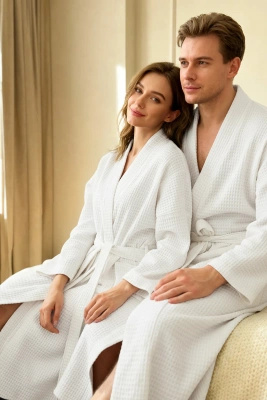 Szlafrok Unisex Wafel Biały