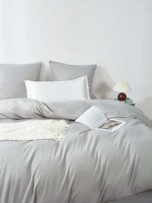 POŚCIEL SATYNA QUEEN PREMIUM SZARA