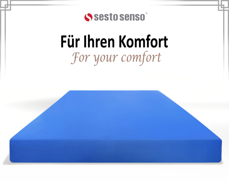 Niebieskie elastyczne prześcieradło z gumką 80% bawełna Jersey Sesto Senso – komfort snu