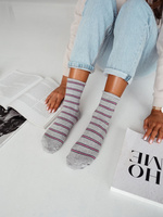 Skarpetki damskie bezuciskowe Cienkie Paski 200