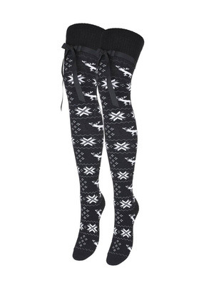 Zakolanówki Świąteczne ze wstążką