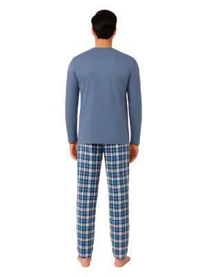 Piżama Męska Długi Rękaw 100% Bawełna