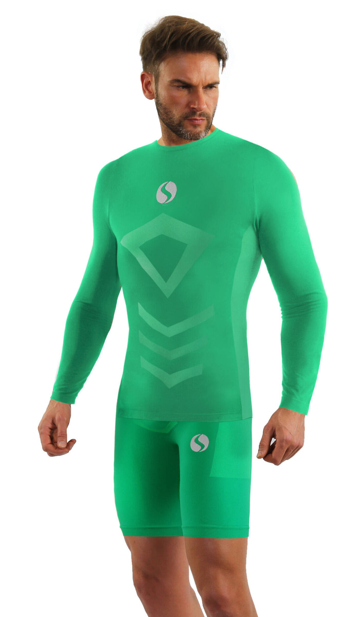 Zielony bezszwowy komplet bielizny termoaktywnej męskiej Sesto Senso – komfort i ochrona