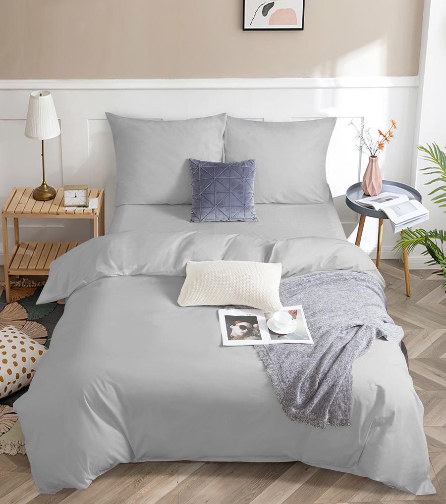 POŚCIEL SATYNA JASNY SZARY