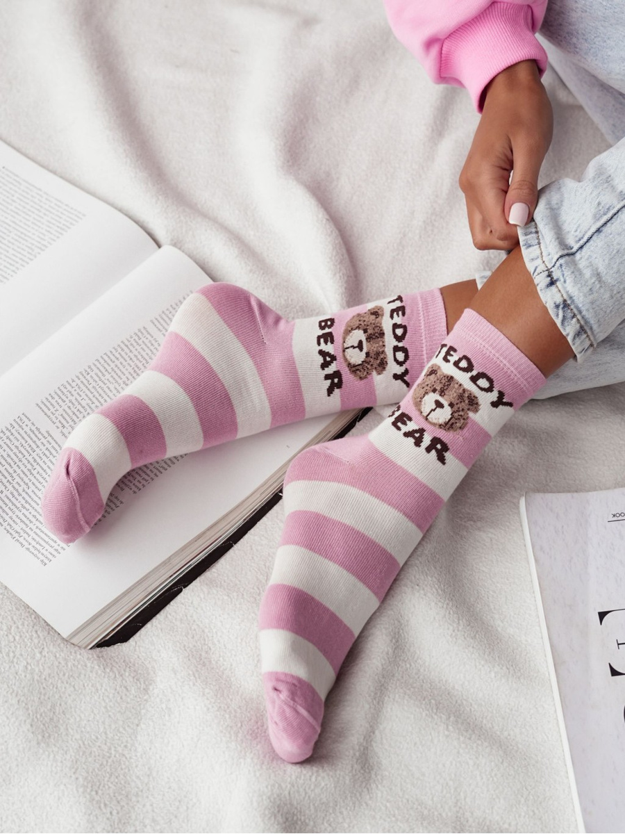 Szare bawełniane skarpety damskie 75% bawełny Milena – komfort na co dzień