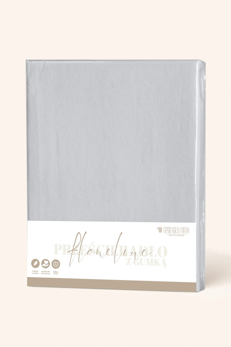 Prześcieradło Flannel Szare Z Gumką