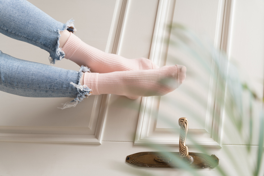 Bawełniane Szare Skarpetki Damskie Comfort