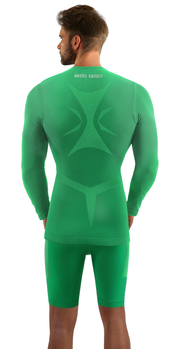 Zielony bezszwowy komplet bielizny termoaktywnej męskiej Sesto Senso – komfort i ochrona