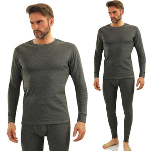 Szary podkoszulek męski z długim rękawem 95% bawełna Sesto Senso – wyjątkowy komfort