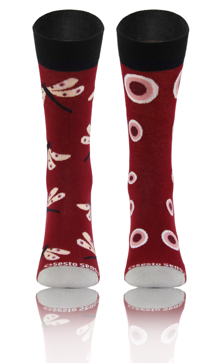 Długie Skarpetki Kolorowe Bawełniane Unisex 90% Bawełna z Zabawnym Wzorem Sesto Senso
