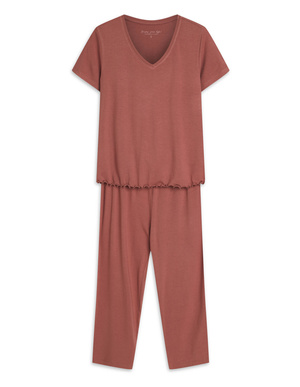 Damska piżama bawełniana Noves 43023 mauve