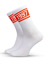 Białe elastyczne skarpety męskie 75% bawełny sportowe Milena – komfort i dopasowanie