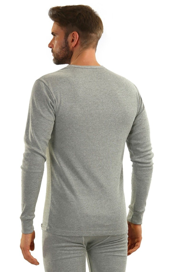 Szary podkoszulek męski z długim rękawem 95% bawełna Sesto Senso – wyjątkowy komfort
